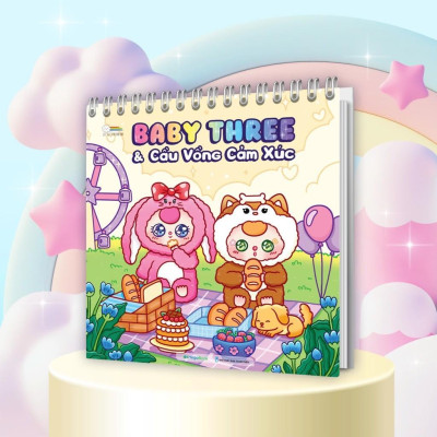 Sách Tô Màu Baby Three - Thế Giới Diệu Kỳ + Cầu Vồng Cảm Xúc - Megabook