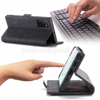 Bao da dạng ví dành cho Samsung Galaxy Note 10 Lite hiệu caseme chống sốc chống va đập bụi bẩn, có ngăn đựng tiền, đựng thẻ tiện dụng - Hàng chính hãng