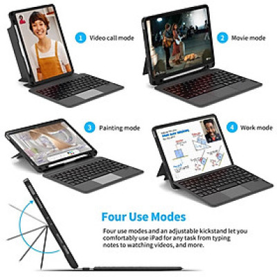 Bao da bàn phím WIWU Mag Touch Keyboard cho IPad Gen 9 / 10 , Pro 11 / 12.9 /13 inch / M1 / M2 , Air 4 / 5 /6 M2 2024 - hàng chính hãng