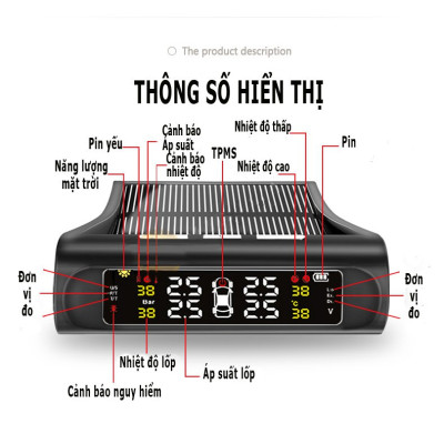 Cảm biến áp suất lốp ô tô TPMS màn hình led màu van ngoài {Bảo hành 3 tháng} - cảm biến áp suất lốp van ngoài TPMS..