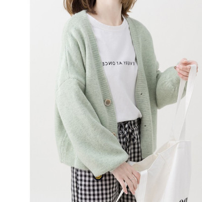 Áo Len Cardigan nữ cổ chữ V phong cách Hàn Quốc dáng rộng Haint Boutique