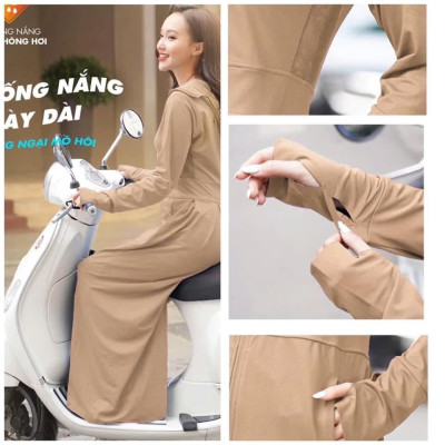 Áo Chống Nắng Nữ 2 Lớp Dệt UPF50+ | Vải Thun Lạnh | Làm Mát | Thời Trang | Đa Dụng MÀU XANH THAN Size XL 51-65kg