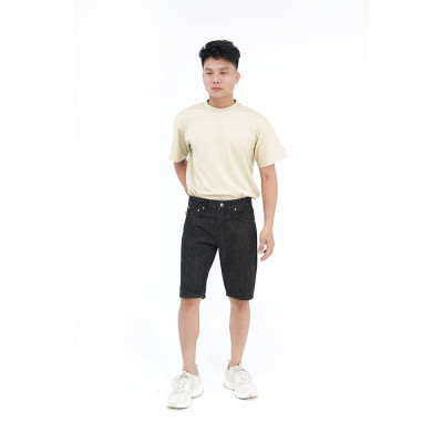 Quần Short Jeans Nam Cao Cấp HUNTER X-RAYS Form Slimfit Cotton Màu Đen Indigo Độc Quyền S47