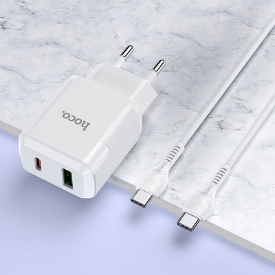 Bộ Sạc Nhanh HOCO  N5 - PD20W + QC3.0 - Type C to Type C- Hàng Chính Hãng