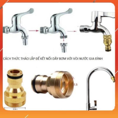 Vòi Xịt️Evoucher Bộ dây vòi xịt nước rửa xe, tưới cây , tăng áp 3 lần, loại 7m, 10m 206319 đầu đồng,cút đồng+  đai