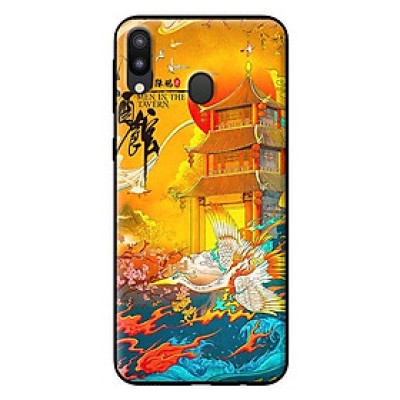 Ốp in cho Samsung Galaxy M20 Hạc Nền Vàng - Hàng chính hãng