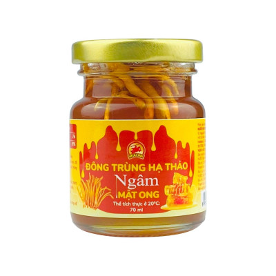 Đông trùng hạ thảo ngâm mật ong nguyên chất Healwa chai nhỏ 70ml hỗ trợ tăng cường sức khỏe