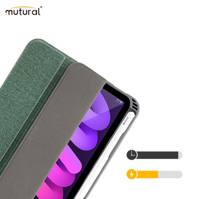 Bao da chống sốc cho iPad Mini 7 2024 hiệu Mutural có ngăn để bút - Hàng chính hãng