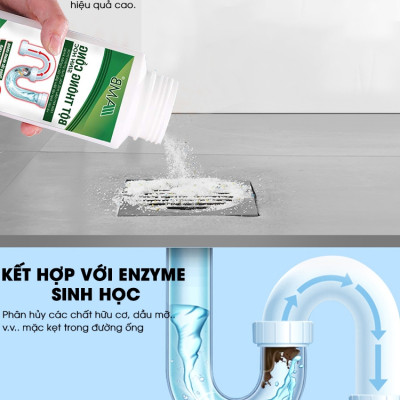 Combo 3 lọ bột thông cống AMB, bột thông bồn cầu, bồn rửa bát, tắc cống siêu mạnh, hiệu quả an toàn