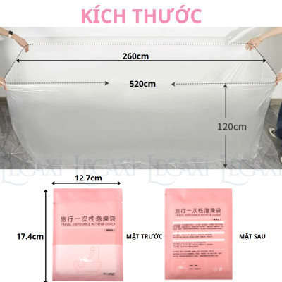 Miếng Lót Bồn Tắm Dùng 1 Lần, Túi Bọc Bồn Tắm Khách sạn, Spa, Tiện Cho Du Lịch Tắm Em Bé, Người Lớn