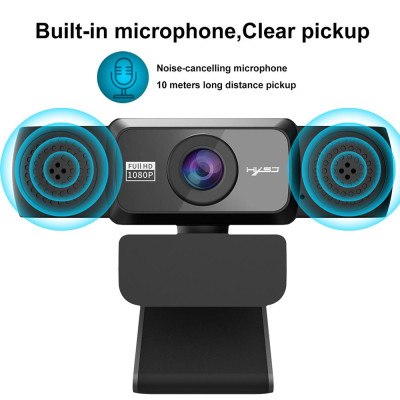 HXSJ S5 HD 1080P Computer Camera Built-in 8m Sound-absorbing Microphone Web Camera with Adjustable Degrees for Laptop
