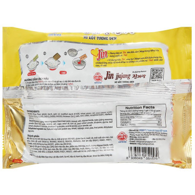 Mì trộn xốt tương đen Jin Jjajang Ramen Ottogi gói 135g(MÌ XỐT TƯƠNG ĐEN (VN) 135g)