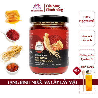 Sâm mật ong saffron Kingdom Herb chính hãng thượng hạng hộp 320g (tặng que lấy mật và bình thuỷ tinh)