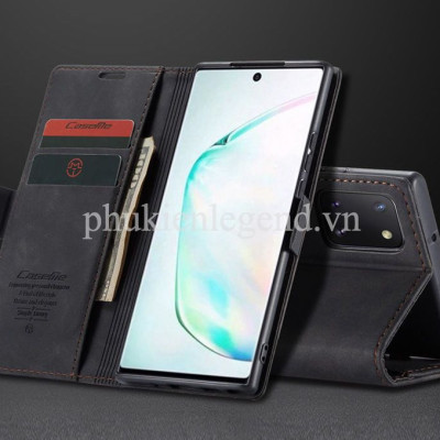 Bao da dạng ví dành cho Samsung Galaxy Note 10 Lite hiệu caseme chống sốc chống va đập bụi bẩn, có ngăn đựng tiền, đựng thẻ tiện dụng - Hàng chính hãng