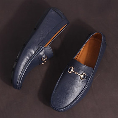 Giày MICHILUX Da Bò Thật Chính Hãng Horse Bit Moccasin CIEHM Màu Xanh Navy