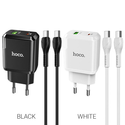 Bộ Sạc Nhanh HOCO  N5 - PD20W + QC3.0 - Type C to Type C- Hàng Chính Hãng